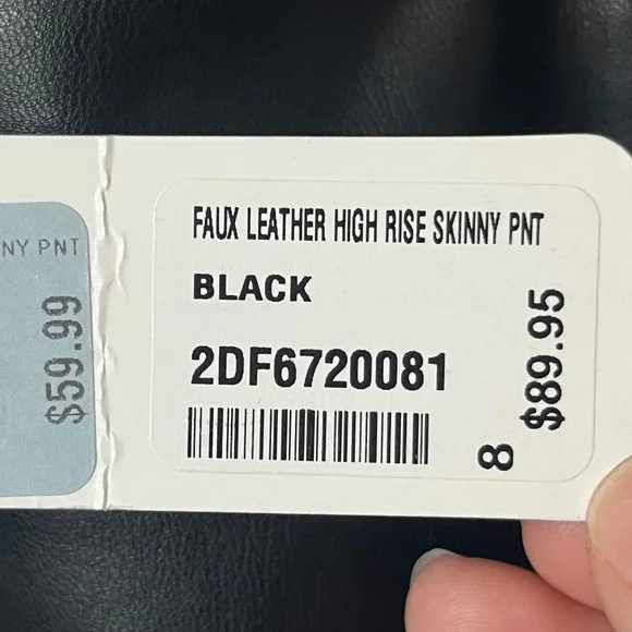 Soft Surroundings Faux Leather High Rise Skinny Pants Black‎ Size 8 - Picture 8 of 11